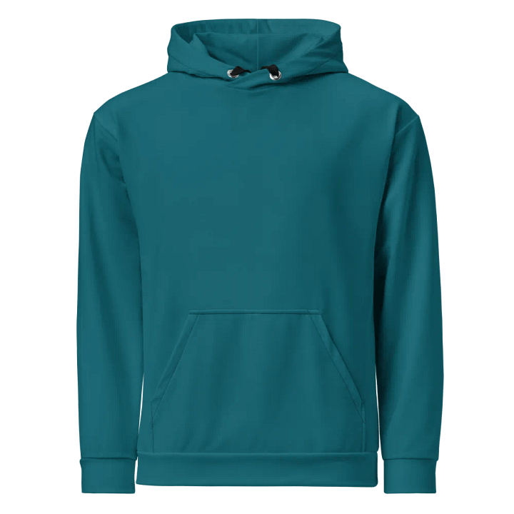 Plain Teal Blue True Summer Unisex Recycled Polyester Heavyweight Premium Hoodie by Treasure Pie product image (1)