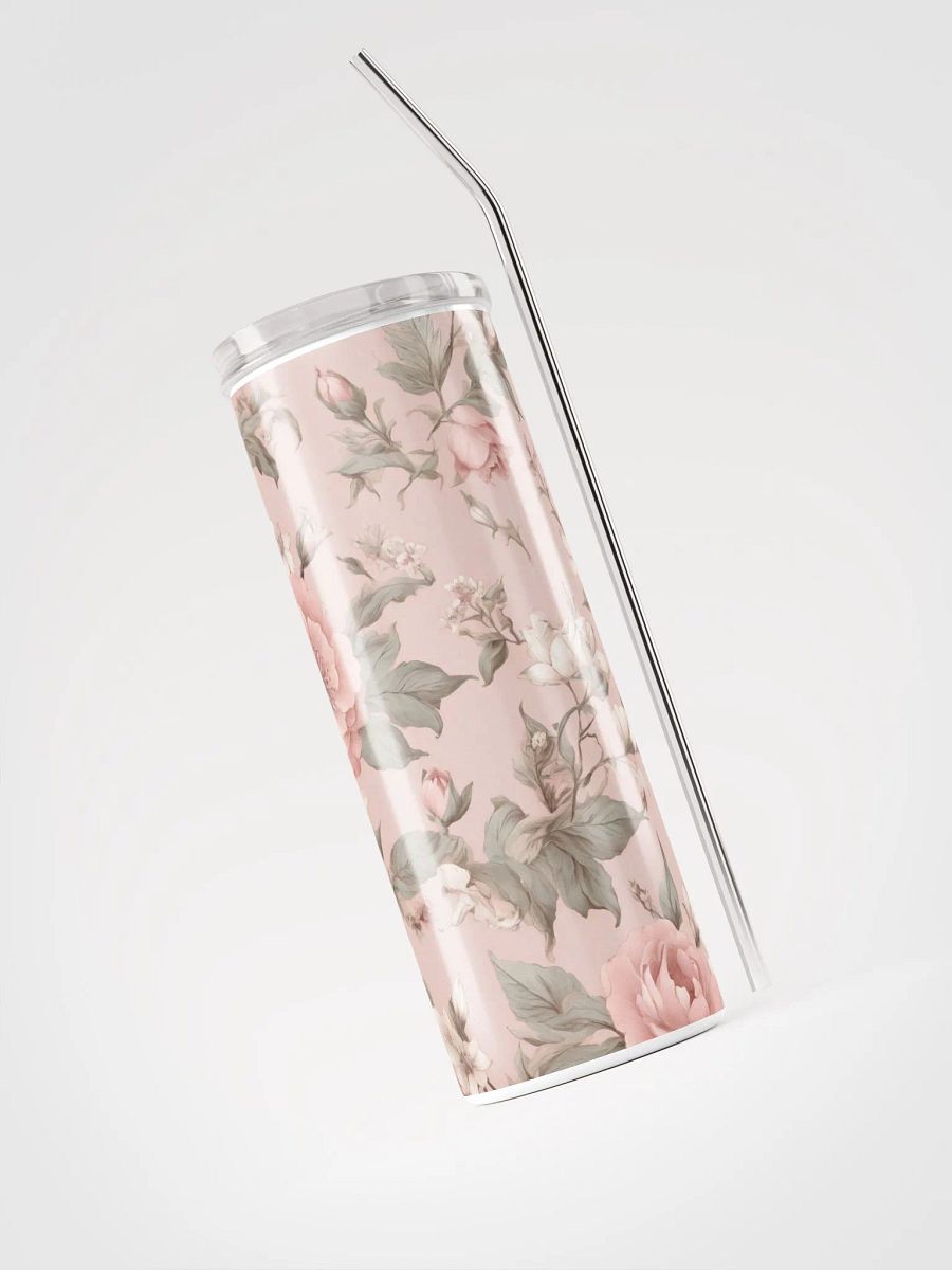 Charming Vintage Pink Coquette Tumbler: Sustainable Stainless Steel with Straw product image (3)
