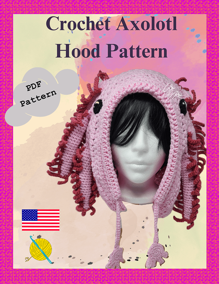 Crochet Axolotl Hood Pattern product image (1)