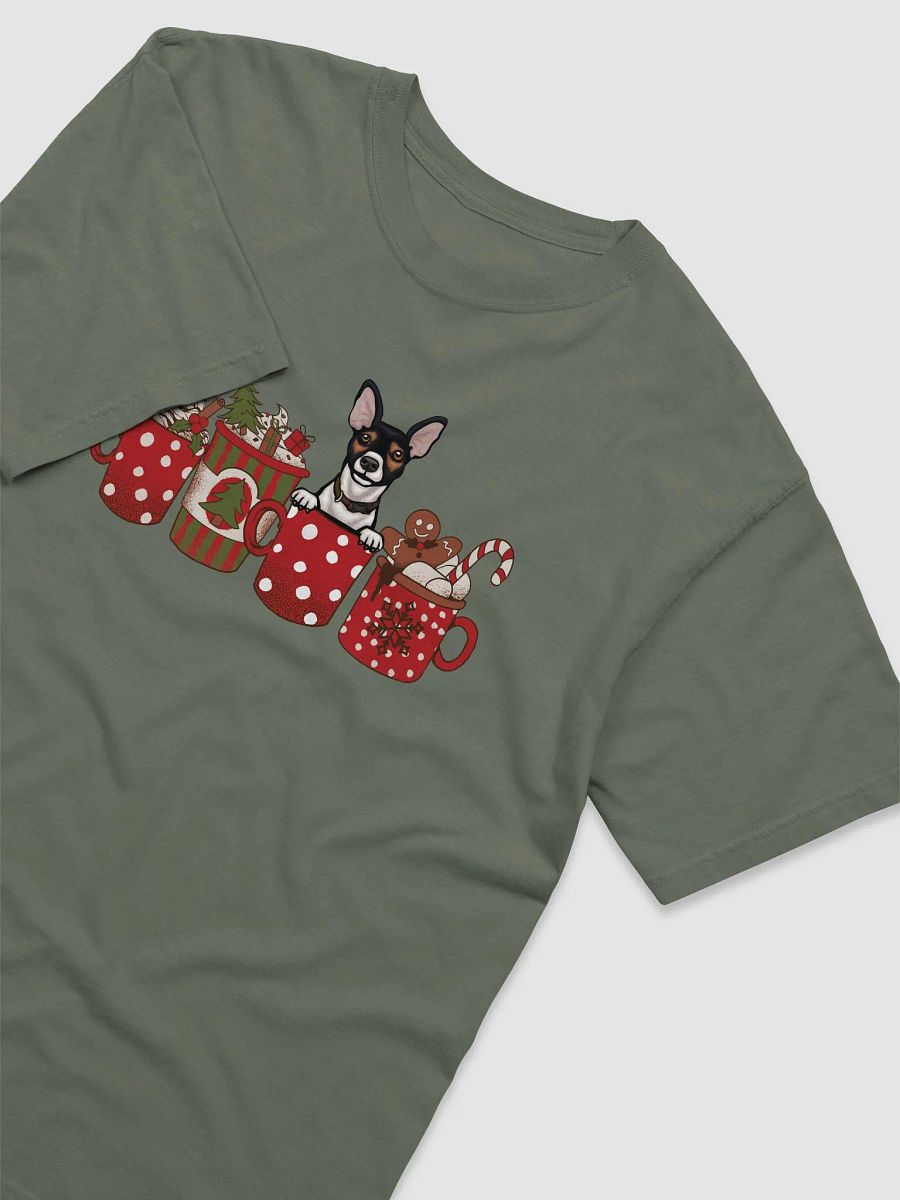 Cute Rat Terrier in a Christmas Cup T-Shirt | Funny Christmas Pup in a Cup product image (21)