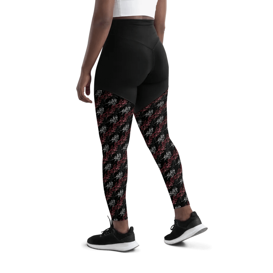 Black All-Over Print Sports Leggings product image (6)