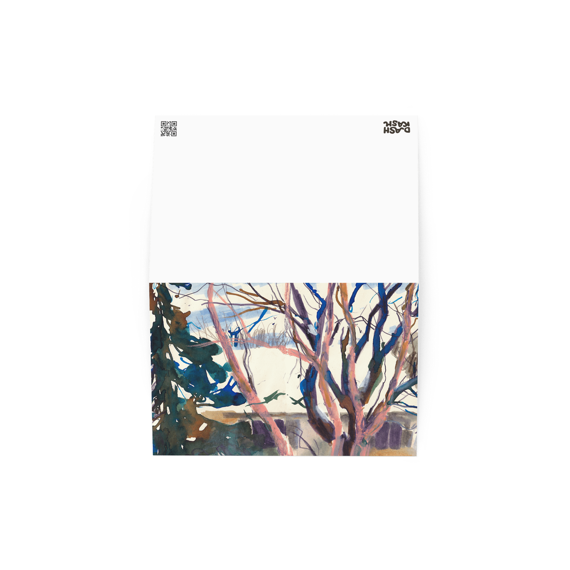 Sunny Winter Day Studio Window View Greeting Card – Original Sketchbook Art product image (2)