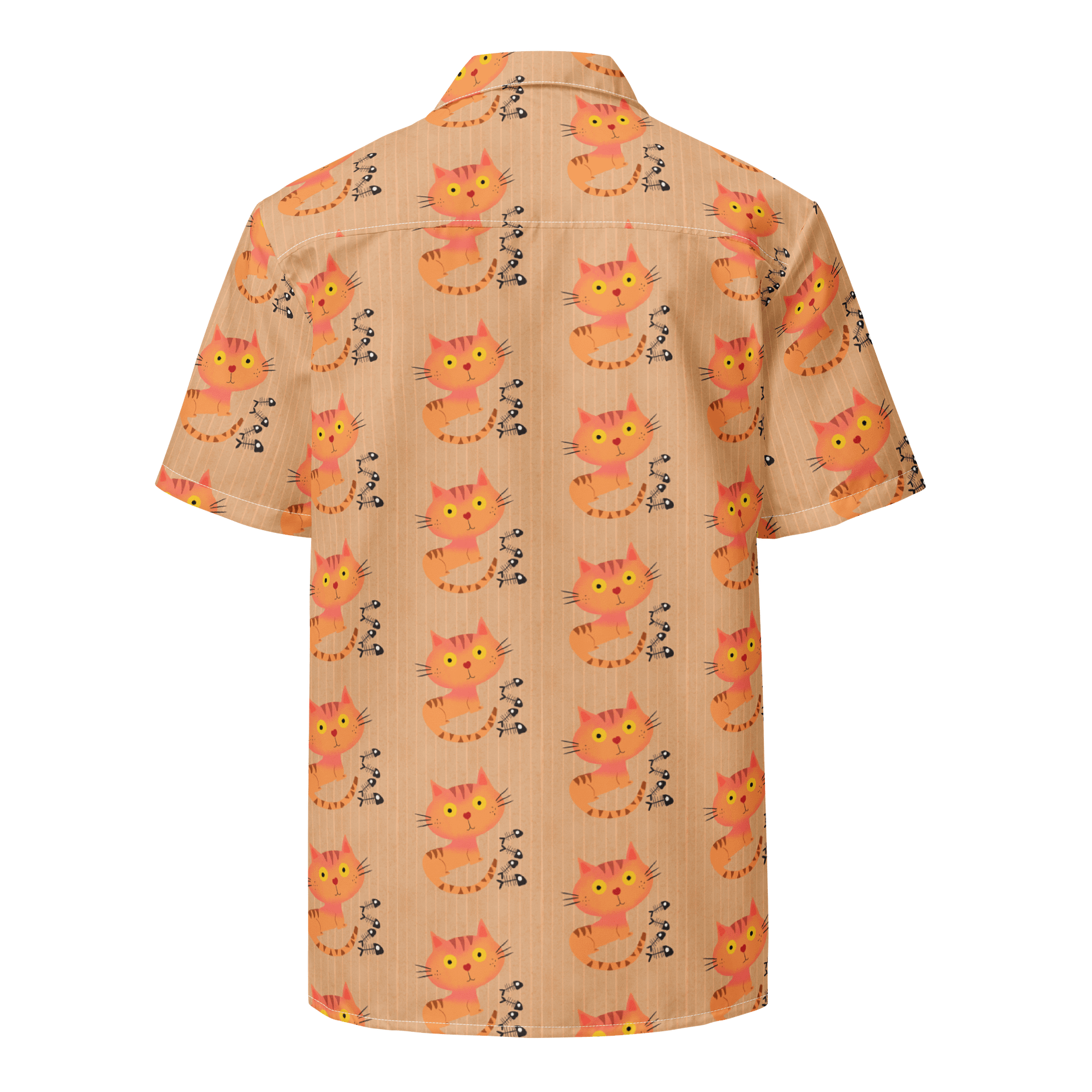 Feasting Ginger Kitty Button-Down Hawaiian Shirt - Tan product image (2)