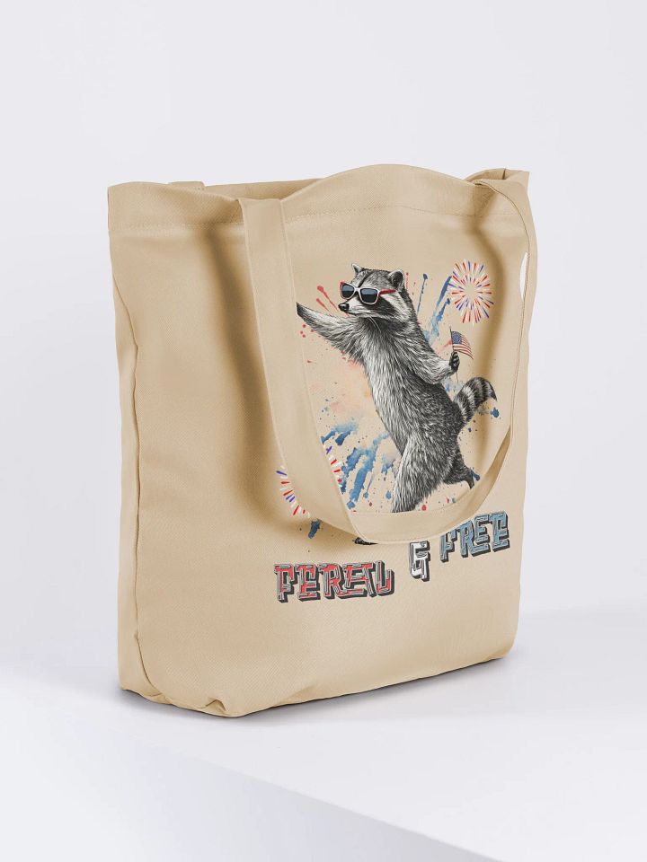 Feral And Free Patriotic Raccoon Tote Bag product image (4)