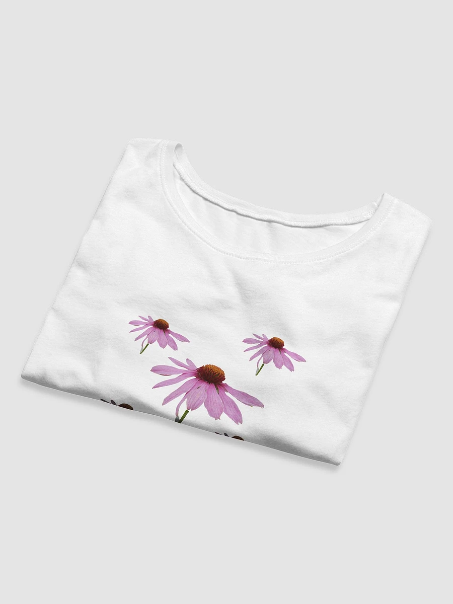 Pink Cone Flower Cropped Ladies T Shirt product image (8)