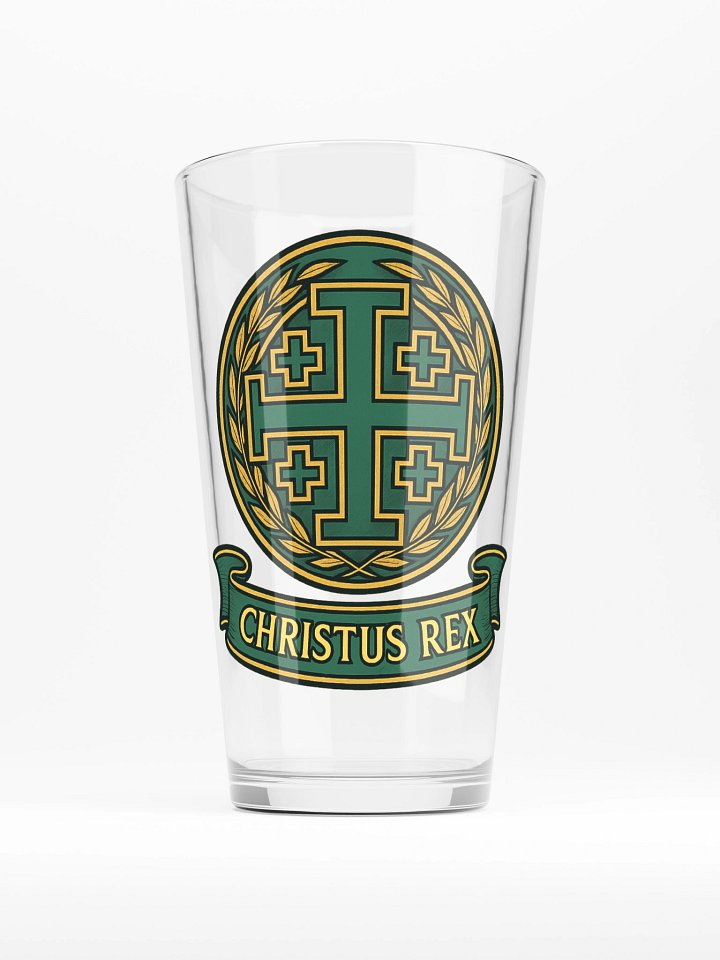 Jerusalem Cross Christus Rex Pint glass product image (1)