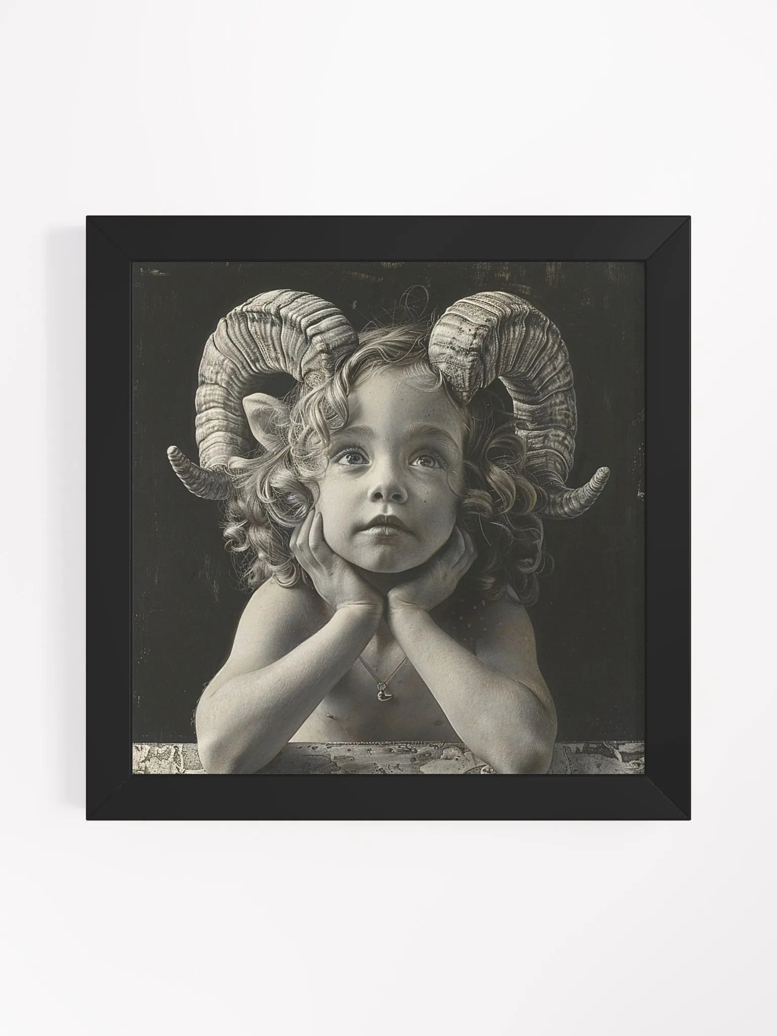 Horned Cherub Child Whimsical Wall Art product image (4)