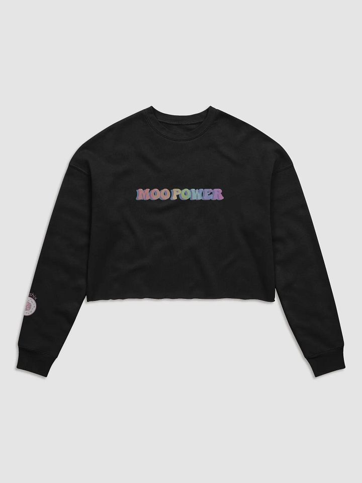 Women's Fleece Cropped Rainbow Moo Power Sweatshirt product image (2)