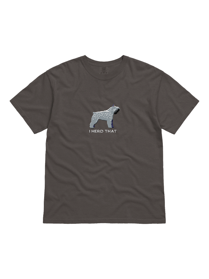 I Herd That T-Shirt(Embroidered) of a Bouvier des Flandres(Gray, Cropped Ears) product image (3)