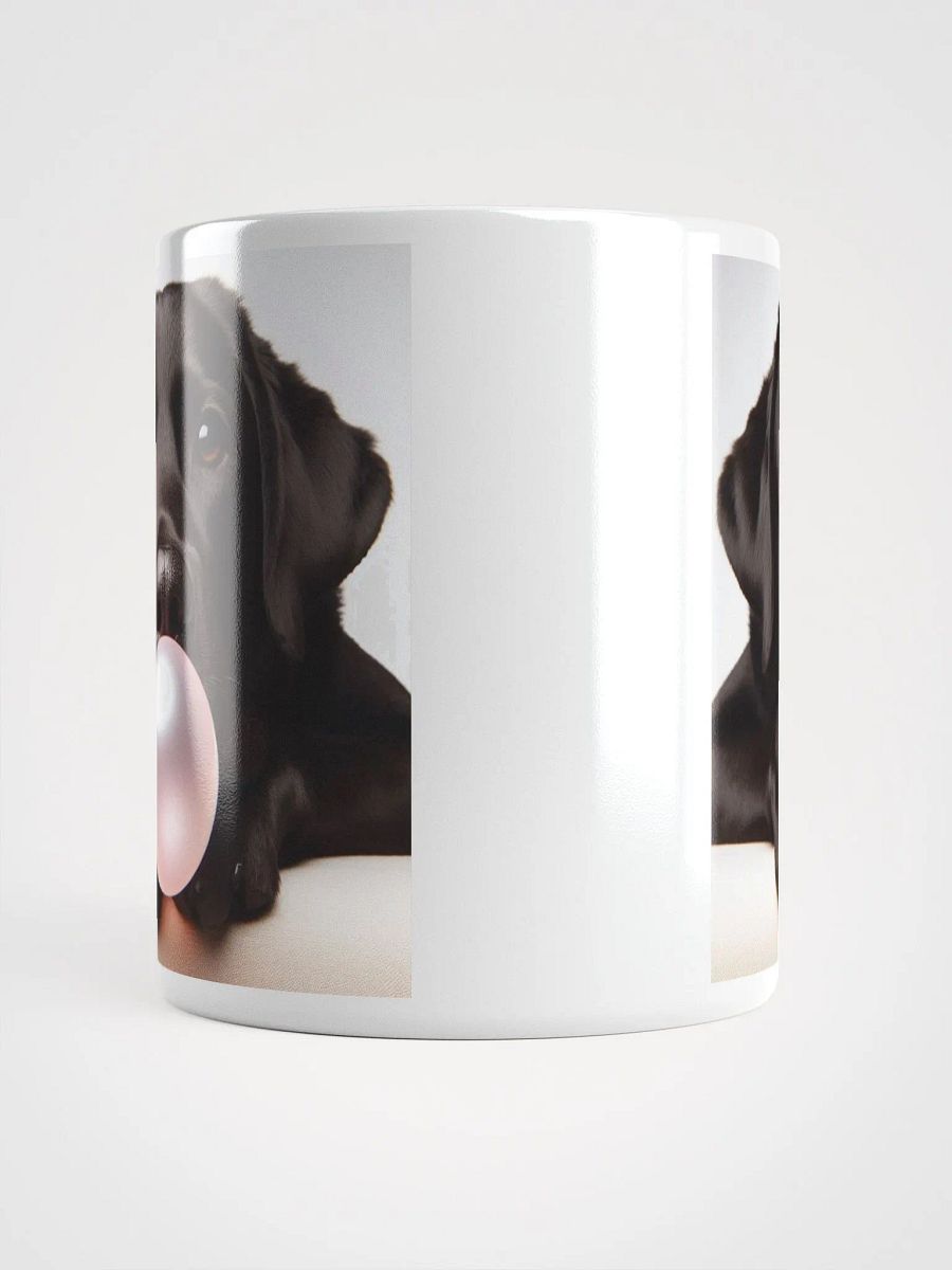 Bubble-gum Black Labrador #Humorous Glossy Mug - White product image (5)