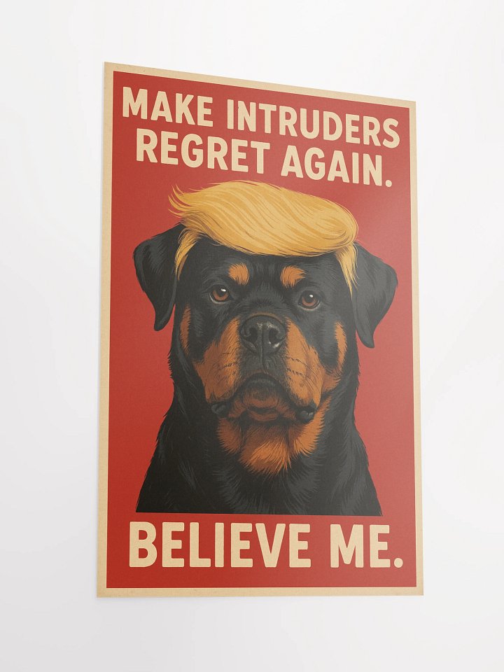Make Intruders Regret Again. Believe me. Rottweiler Poster product image (6)