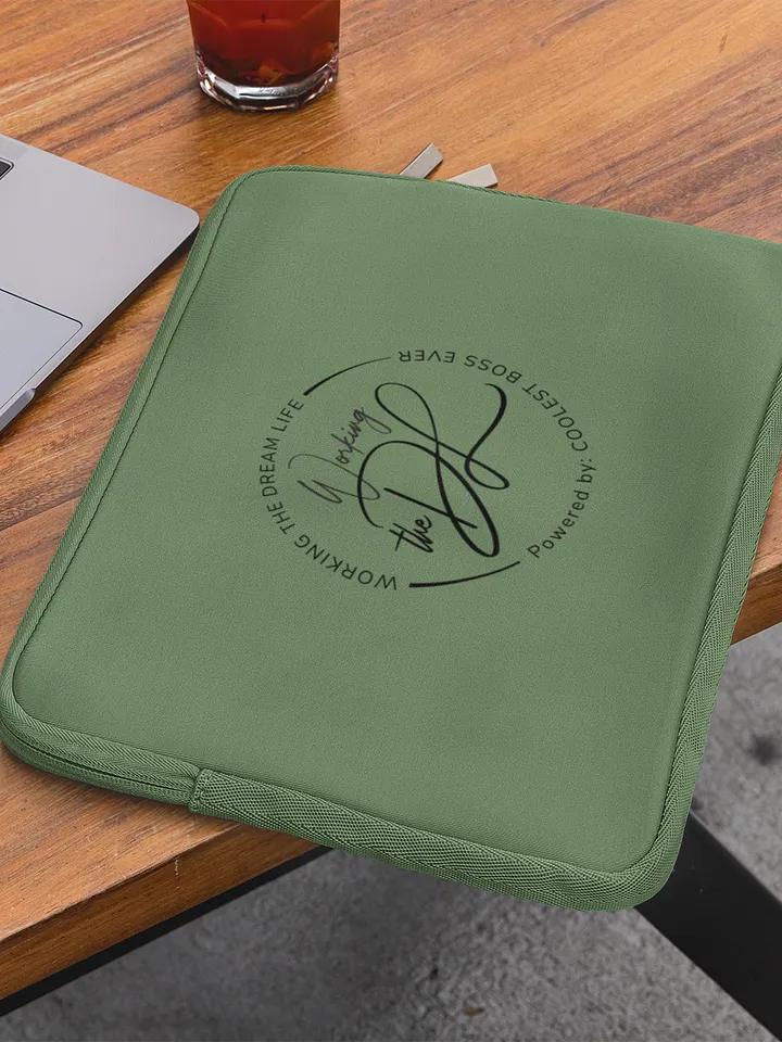 Premium Green Laptop Sleeve – Working The Dream Life | Sleek, Protective & Leadership-Ready (13” & 15”) product image (1)