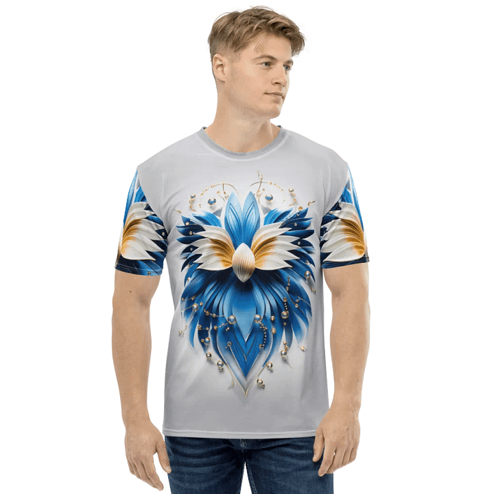 Blue Gold Flower T shirt product image (1)