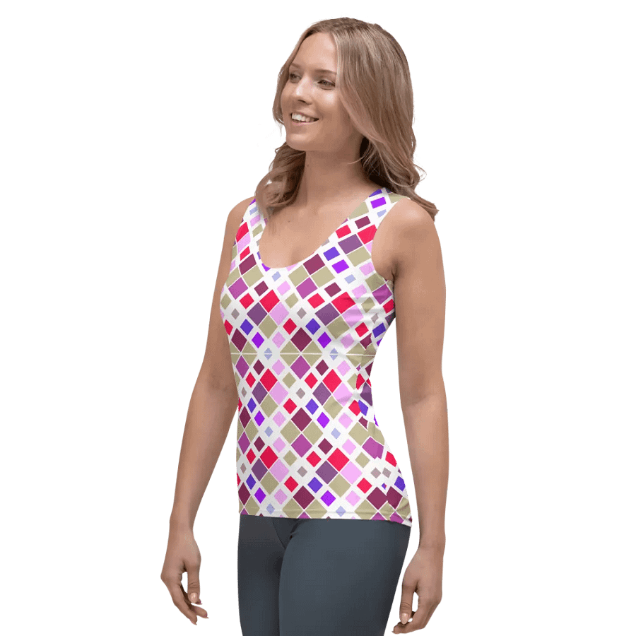 Colorful Square Pattern Design Tank Top - Ver 4 product image (3)
