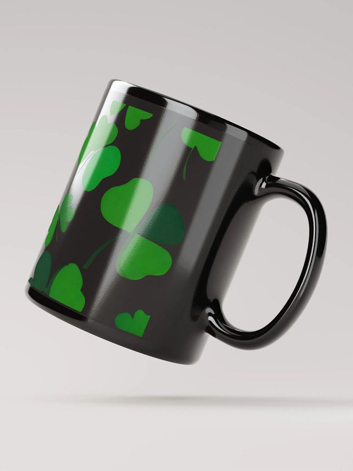 Clover Leaf Artistic Design Black Mug product image (4)