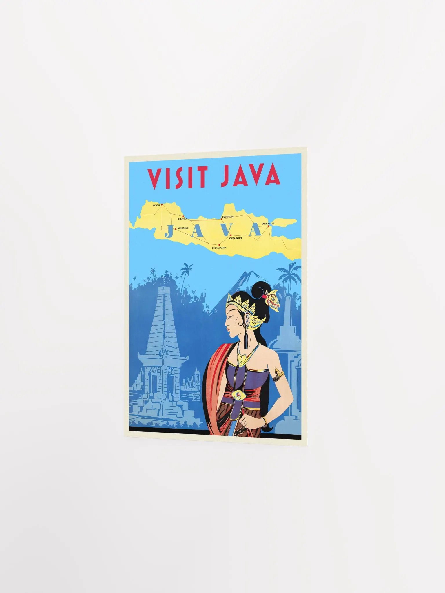 Visit Java. Indonesia, 1910s — retro vintage travel poster product image (7)