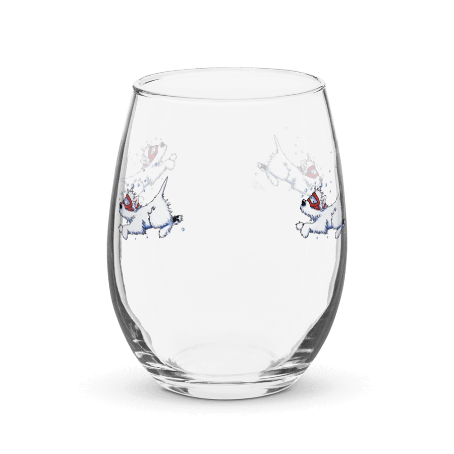 Swimming Westies Stemless Wine Glass product image (1)