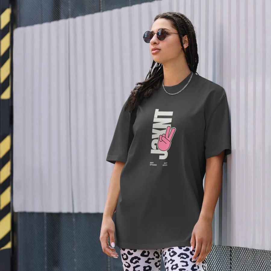 Peace Sign Graphic Oversized Tee product image (8)