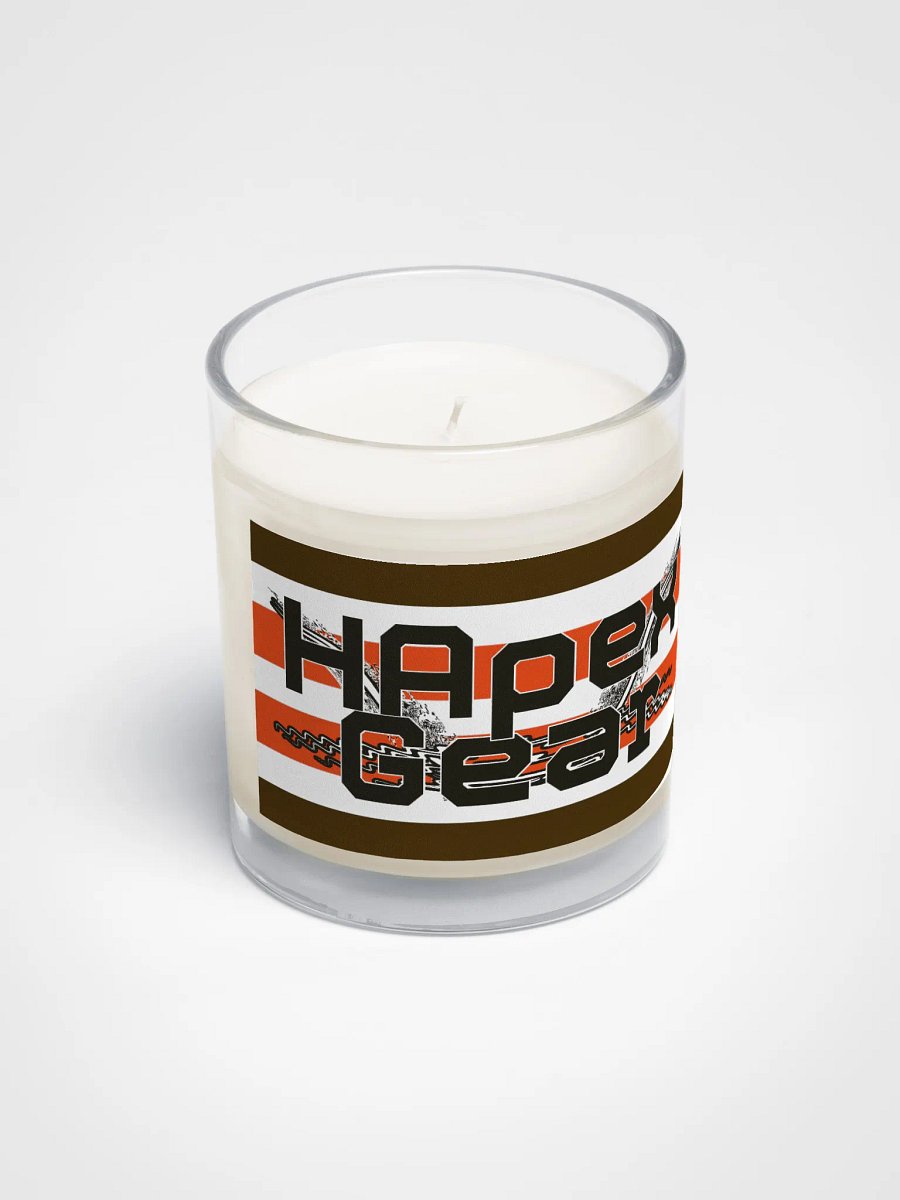 Black HApex Gear White Logo - Soy Wax Candle In A Clear Glass Jar product image (2)