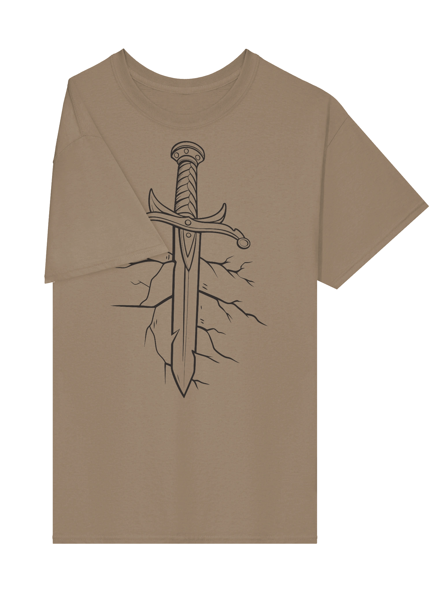 Shattered Ground Sword — Line Art Warrior T-Shirt product image (4)
