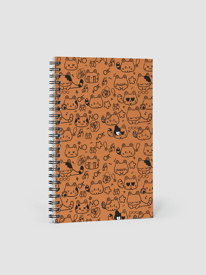 Cute Cat Doodles – Orange Spiral Notebook product image (1)