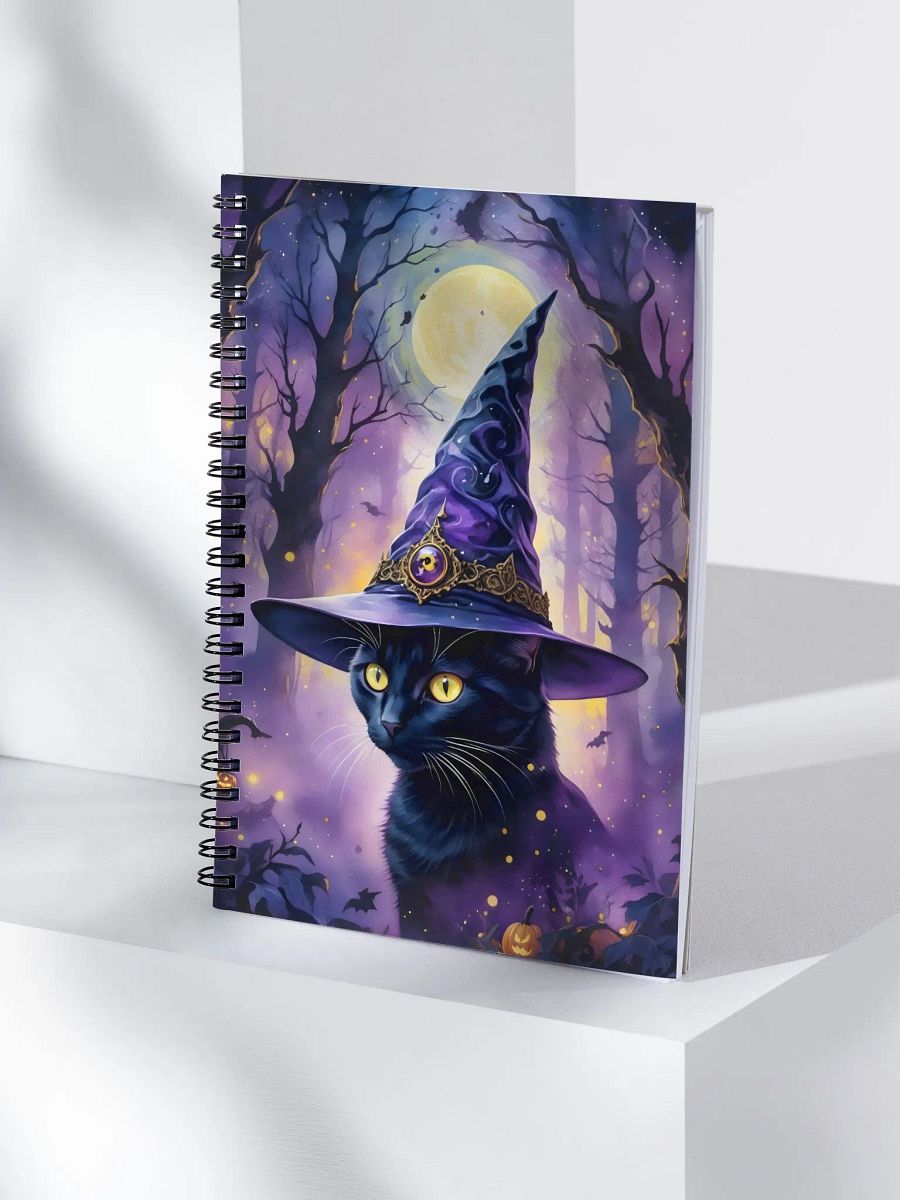 Black Cat In Wizard Hat Spiral Notebook product image (4)