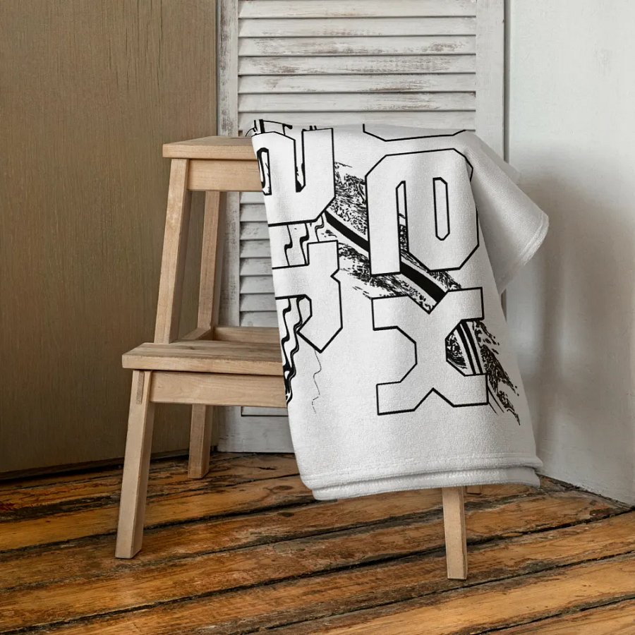 White HApex Gear Black Logo - White Sublimated Towel product image (4)
