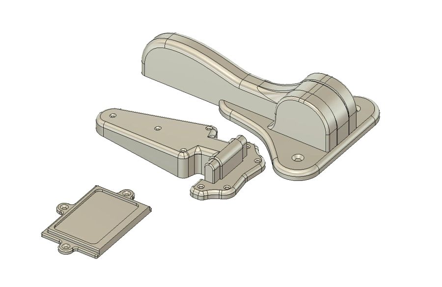 Morgue Door Hinge Set 3D Model product image (1)