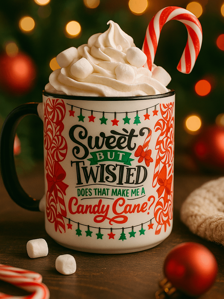 Sweet But Twisted Candy Cane Christmas Mug – Funny Holiday Coffee Cup, Peppermint, Cute Winter Pun Mug product image (2)