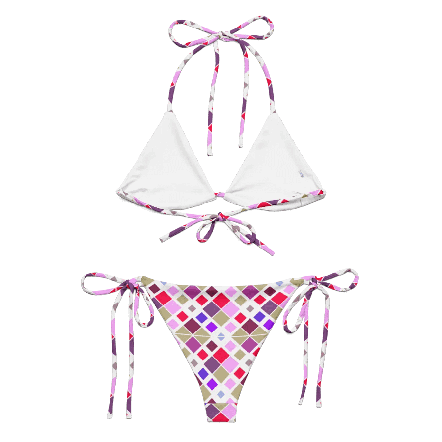 Colorful Square Pattern Design String Bikini - v3 product image (6)
