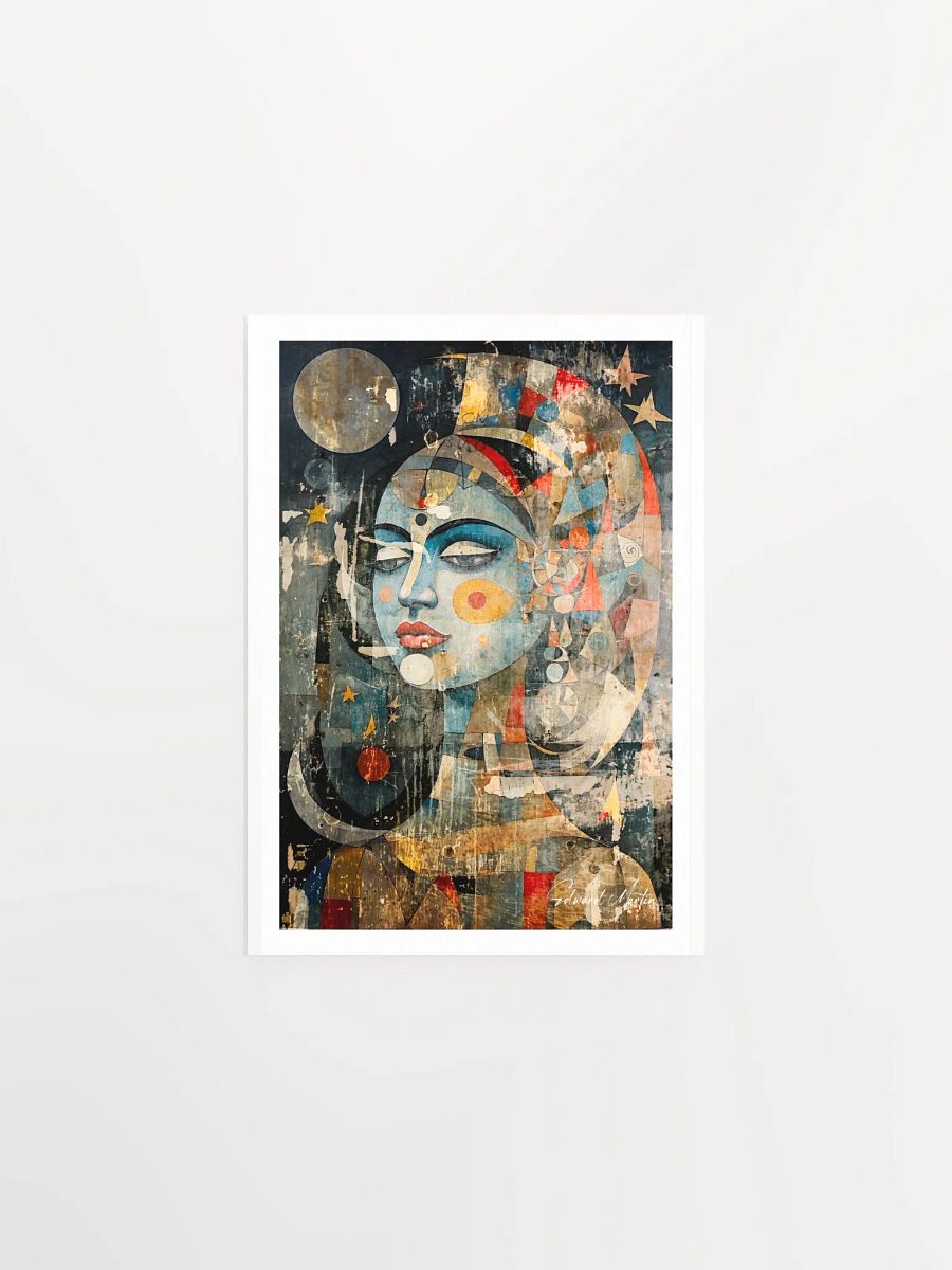 'Moon Goddess' by Edward Martin- Mixed Media Collage-Vibrant Matte Paper Poster product image (2)