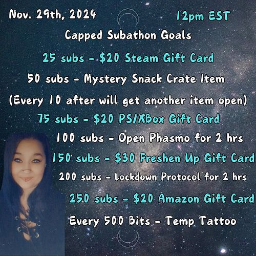 CORRECTION: MARK YOUR CALENDARS!!! Nov 29th starting at 12pm EST with 6 hours on the clock!!!!