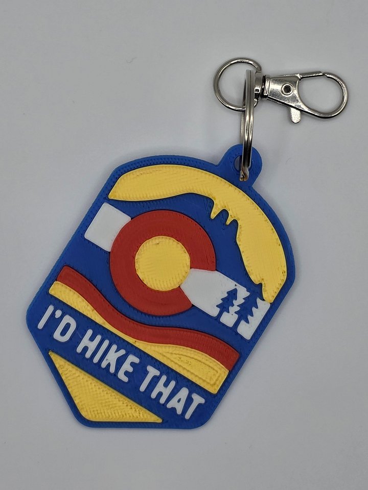 🏔️ “I’d Hike That” Colorado Badge Keychain | Magnet – Horsetooth Mountain Edition product image (2)