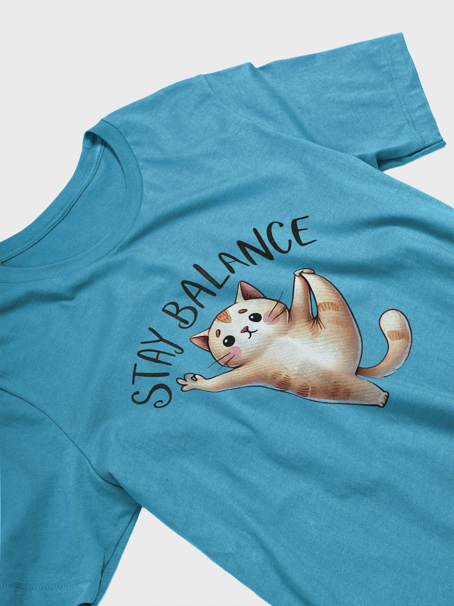 Stay Balanced Cat T-Shirt - Adorable Yoga Design product image (2)