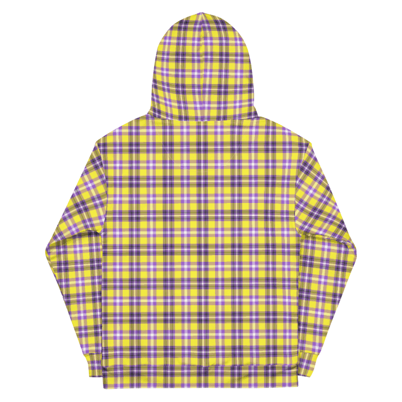 Bright Yellow and Purple Plaid Hoodie product image (7)