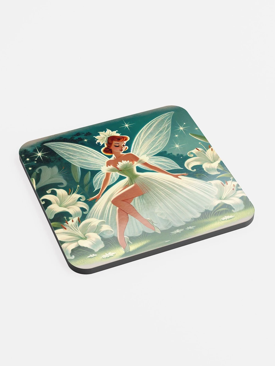 Beautiful Lily Fairy Glossed Cork Coaster product image (2)