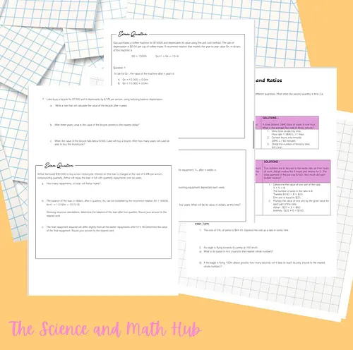 Financial  math and recursion student workbook. Ideal for year 11s. Includes exam questions from the 2024 general math exam, ...
