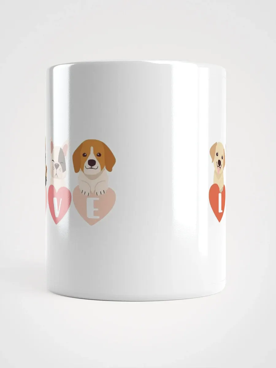 White Glossy Mug Cute Dogs product image (5)