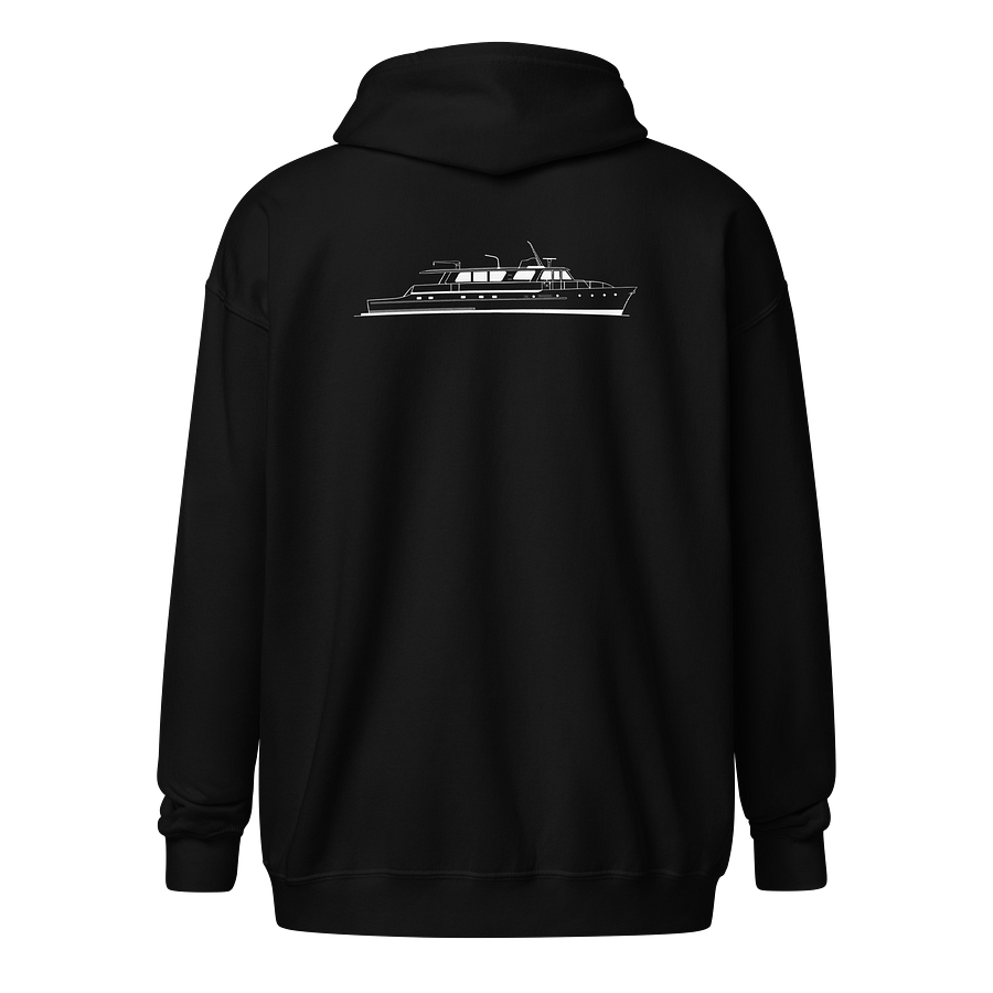 "M/Y Tangaroa" Zip-Up Hoodie – Reliable Comfort, Everyday Layer (dark colours) product image (2)