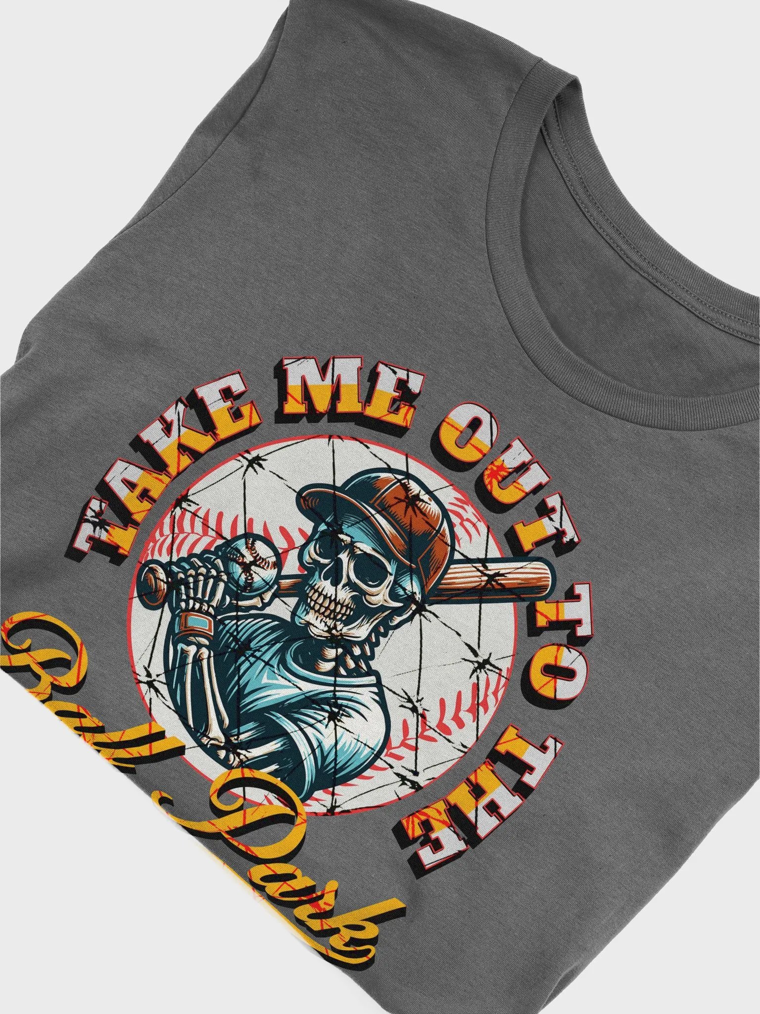 Take Me Out To The Ball Park Baseball Skeleton Iconic Comfort Tee product image (3)