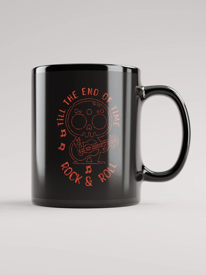 Rock&Roll Till the End of Time Skeleton With Guitar | Black Mug product image (1)
