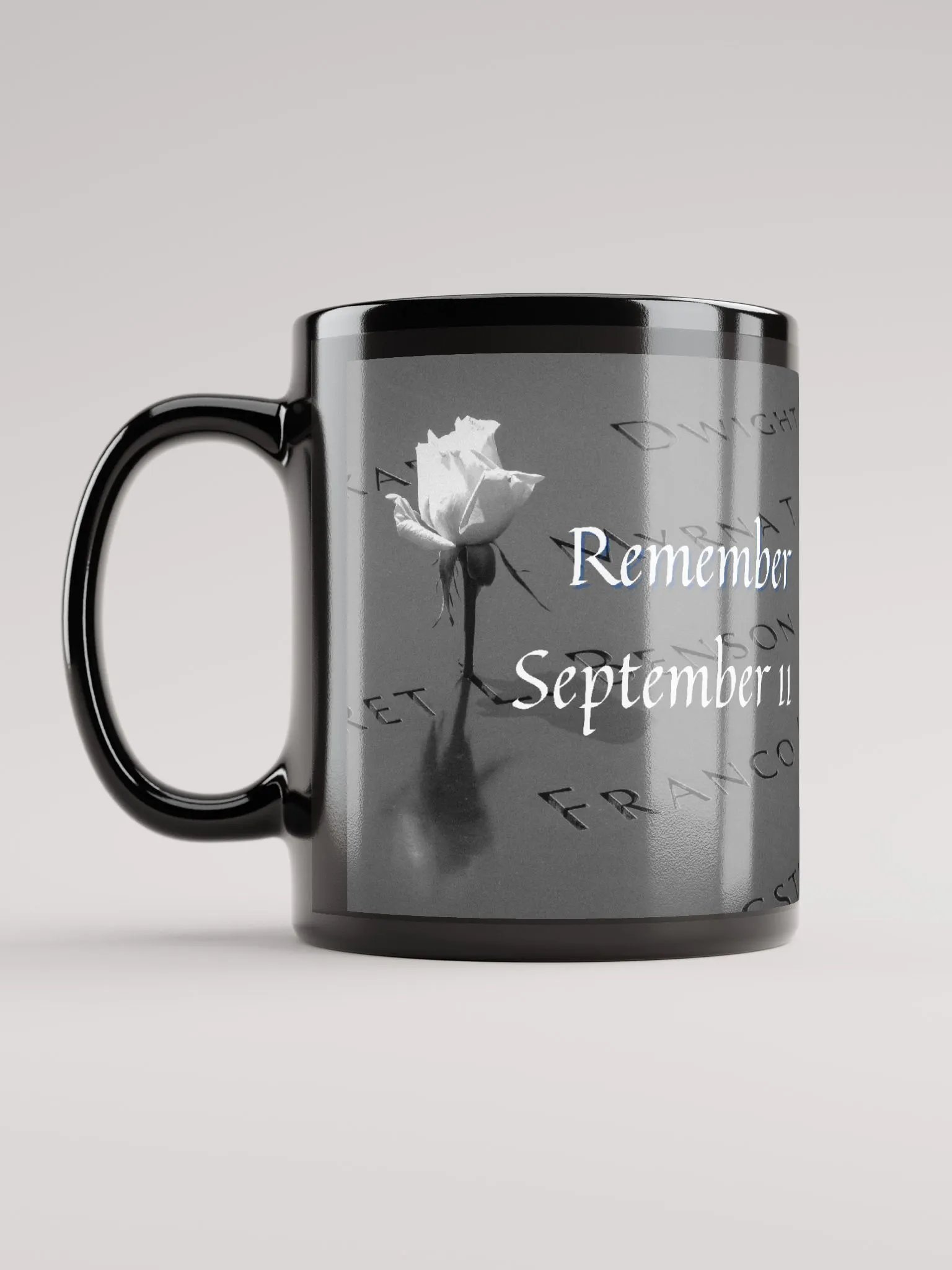 Remember September 11 Tribute Glossy Black Mug product image (11)
