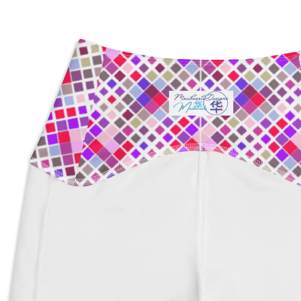 Colorful Square Pattern Design Leggings with Pocket - v12 product image (7)