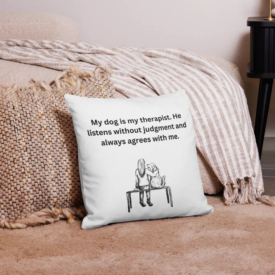 my dog is my therapist All-Over Print Pillow Case product image (5)