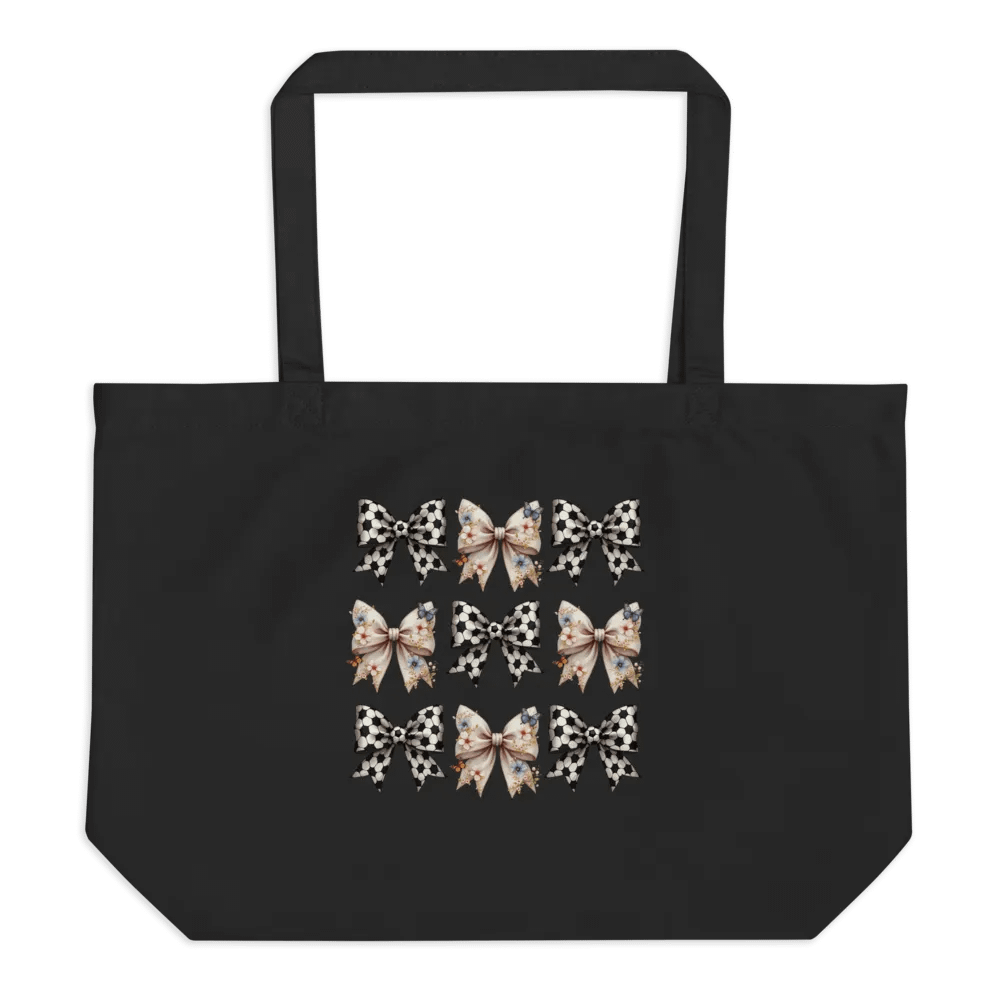 Spring Bows Soccer Chic Geometric and Floral Tote Bag product image (1)