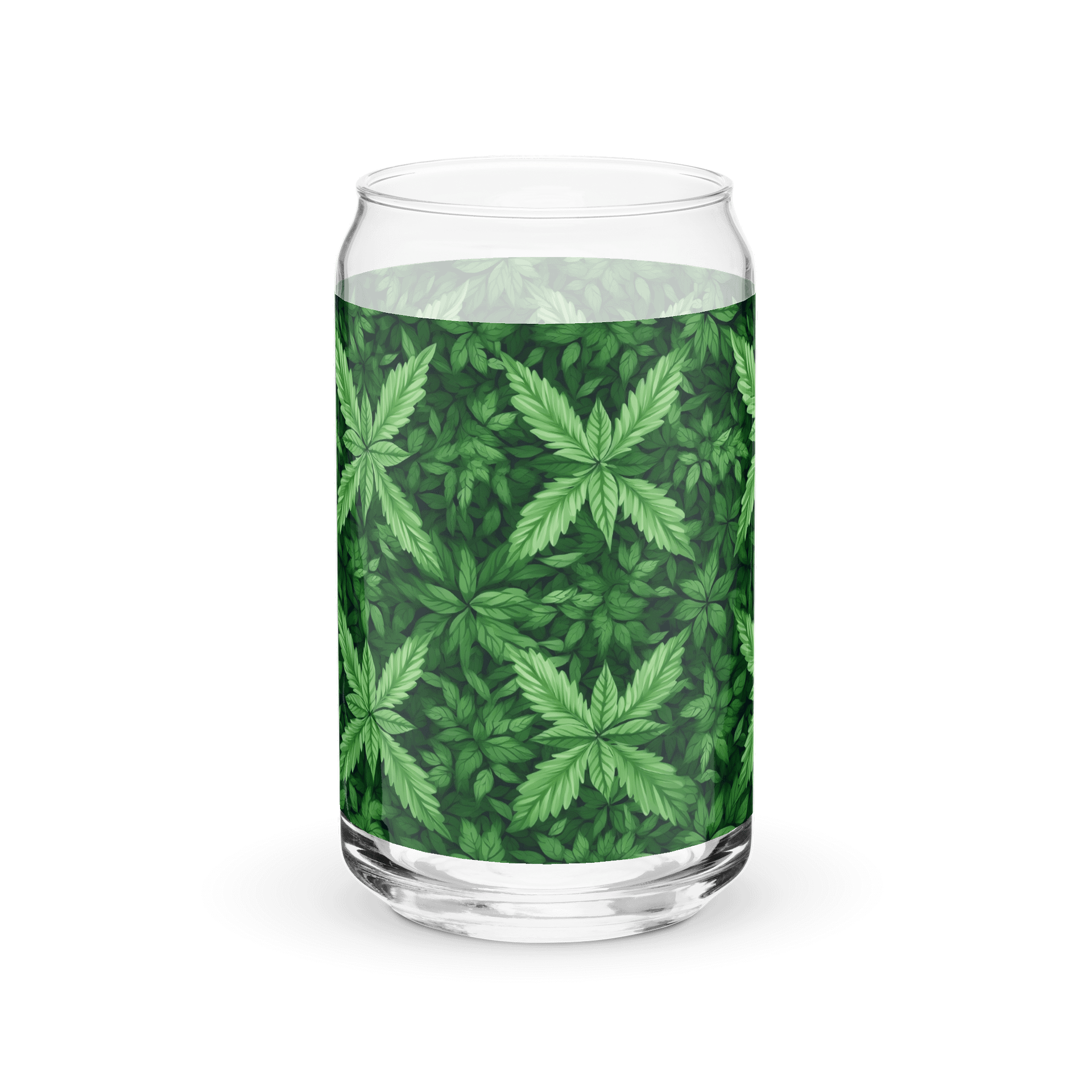 Cannabis – Bokeh Leaf Bliss - Design | Can-Shaped 16oz Glass product image (4)