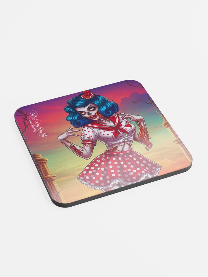 V3 Zombie Pinup Glossed Cork Coaster (Top) product image (2)