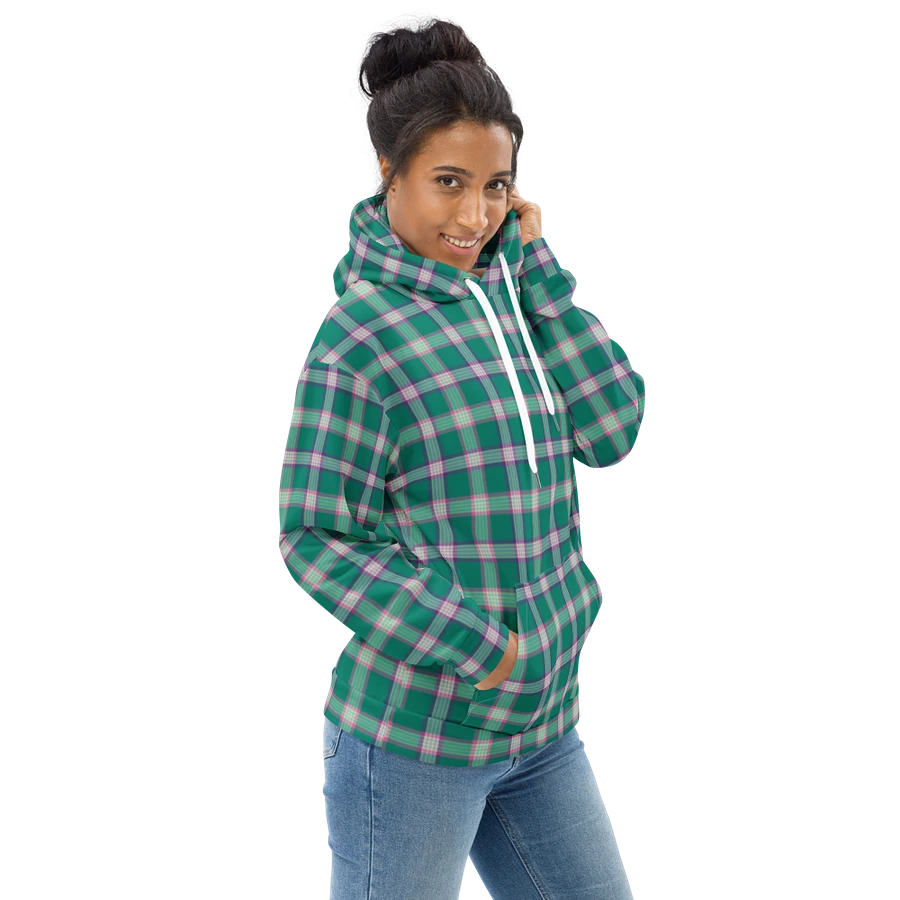 Emerald Green and Purple Plaid Hoodie product image (1)