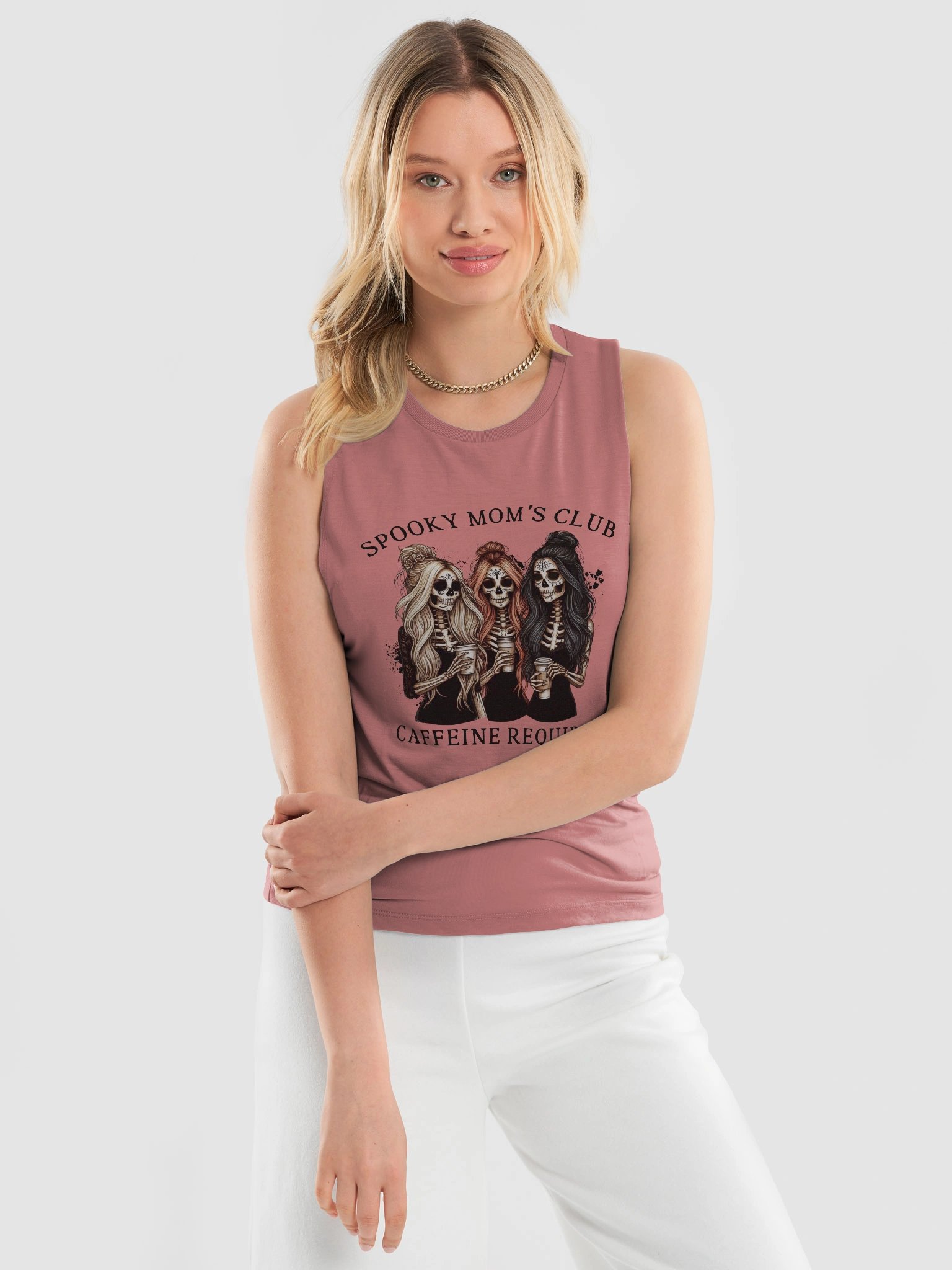 Spooky Mom's Club Sugar Skull Spirits Flowy Tank product image (7)