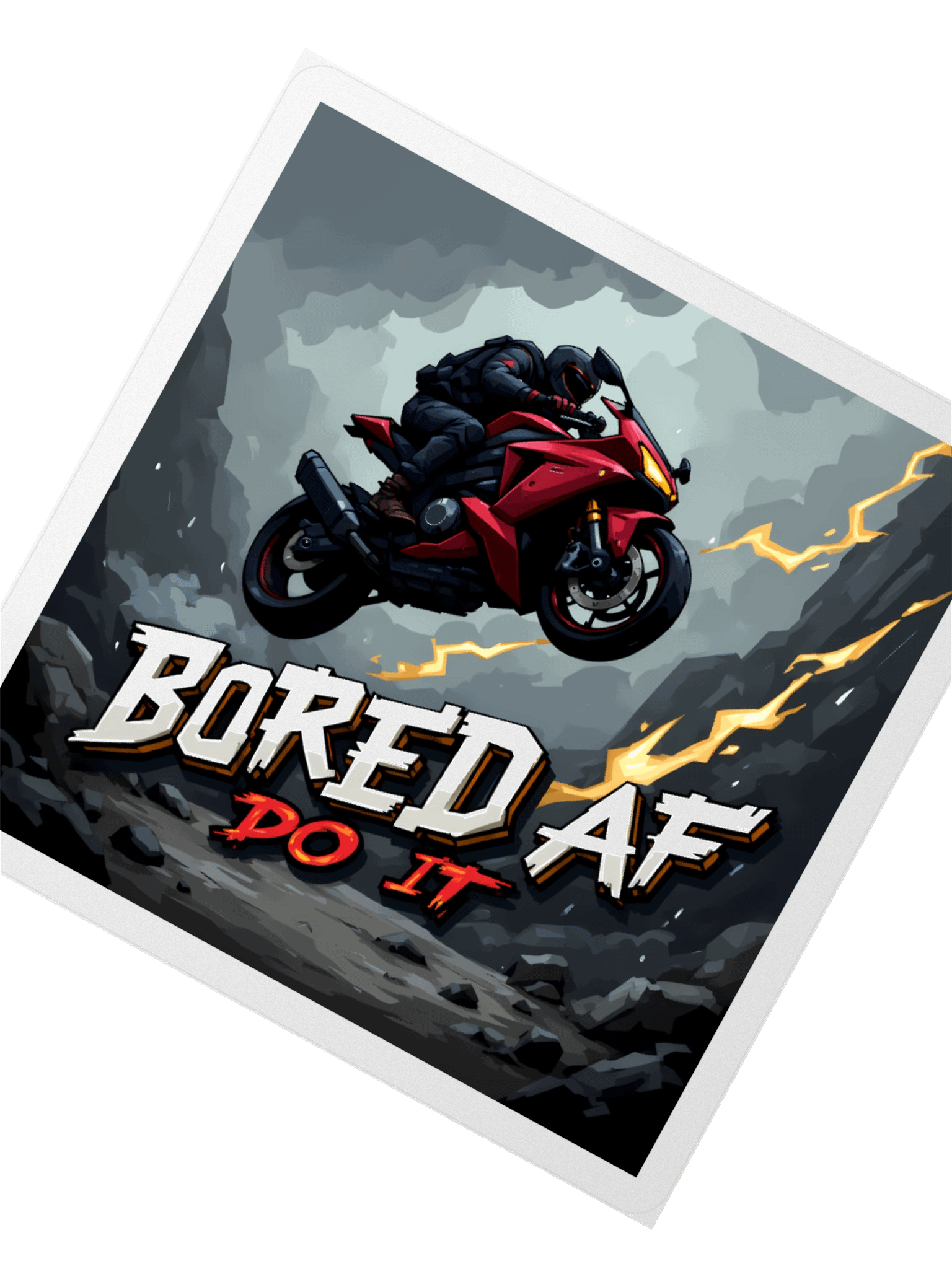 Bored AF Motorcycle – Extreme Jump Sticker product image (6)